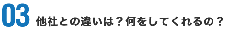 03 他社との違いは？何をしてくれるの？